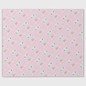 Papier Cadeau Souris Baby shower rose (Plat)