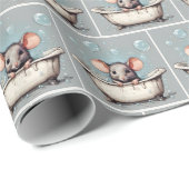 Papier Cadeau Souris dans le bain bulle (Coin rond)