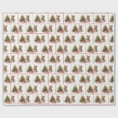 Papier Cadeau Souris D'Aquarelle Dans Les Flammes De Neige (Plat)