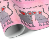 Papier Cadeau Souris de la Saint-Valentin (Coin rond)