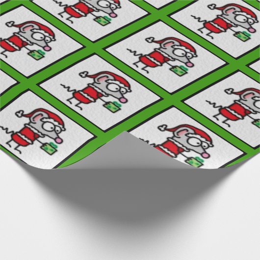 Papier Cadeau Souris de Noël (Coin)