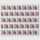 Papier Cadeau Souris De Noël Avec Du Coca Chaud À La Vapeur (Plat)