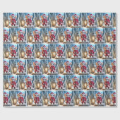 Papier Cadeau Souris de Noël avec lanterne (Plat)