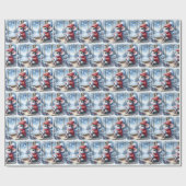 Papier Cadeau Souris De Noël En Fenêtre Avec Cocos Chauds (Plat)