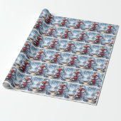 Papier Cadeau Souris De Noël En Fenêtre Avec Cocos Chauds (Déroulé)