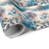 Papier Cadeau Souris d'hiver portant des rideaux (Coin rond)