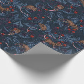 Papier Cadeau Souris et mûres sur la marine (Coin)