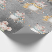 Papier Cadeau Souris et rat, noël de lapin (Coin)