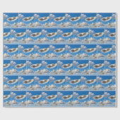 Papier Cadeau Souris flottant sur une plume (Plat)