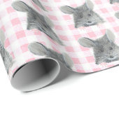 Papier Cadeau Souris gris sur En vichy (Coin rond)