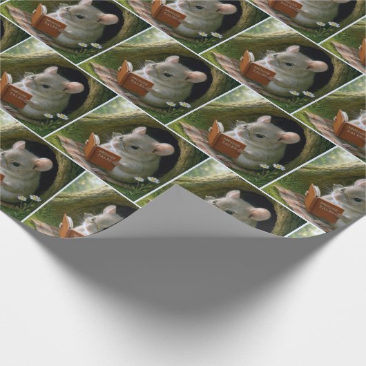 Papier Cadeau Souris Lecture d'un livre dans un trou d'arbre (Coin)