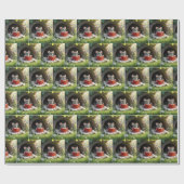 Papier Cadeau Souris lisant un livre rouge sur une couverture (Plat)