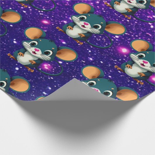 Papier Cadeau Souris mignonne Charmant Caractère Thématique Enve (Coin)