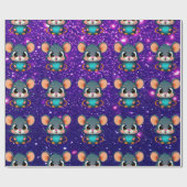 Papier Cadeau Souris mignonne Charmant Caractère Thématique Enve (Plat)