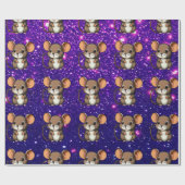 Papier Cadeau Souris mignonne Charmant Caractère Thématique Enve (Plat)