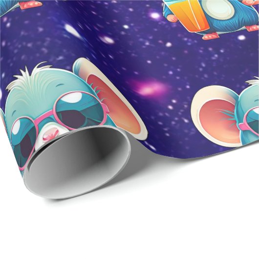 Papier Cadeau Souris mignonne Charmant Caractère Thématique Enve (Coin rond)