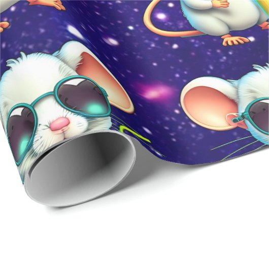 Papier Cadeau Souris mignonne Charmant Caractère Thématique Enve (Coin rond)