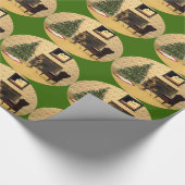 Papier Cadeau Souris mignonne décorant un arbre de Noël (Coin)