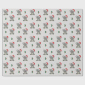 Papier Cadeau Souris Noël Animaux d'hiver Souris de vacances (Plat)