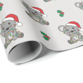 Papier Cadeau Souris Noël Animaux d'hiver Souris de vacances (Coin rond)