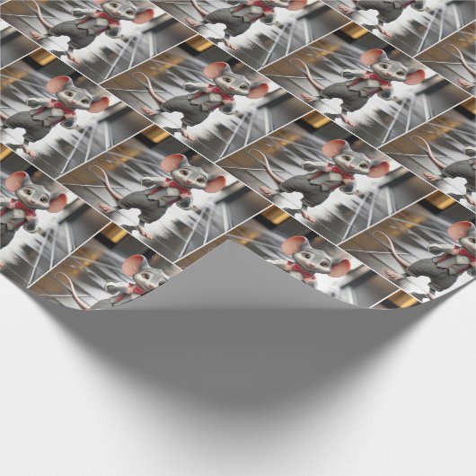 Papier Cadeau Souris portant une Cravate de cordonnier (Coin)