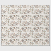 Papier Cadeau Souris Soignée, Crème À damiers Poitrines (Plat)