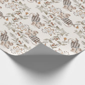 Papier Cadeau Souris Soignée, Crème À damiers Poitrines (Coin)