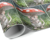 Papier Cadeau Souris sous un champignon (Coin rond)