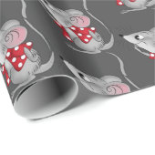 Papier Cadeau Souris sur gris (Coin rond)