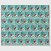 Papier Cadeau Souris volant un avion en papier (Plat)
