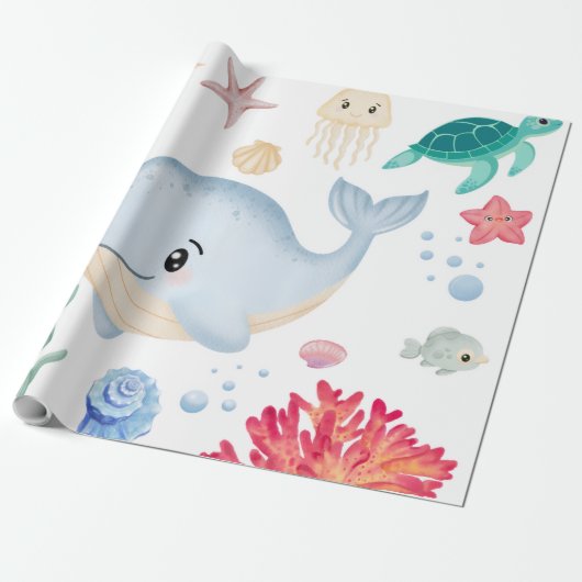 Papier Cadeau Sous la mer  (Déroulé)