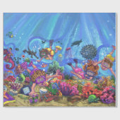 Papier Cadeau Sous la mer (Plat)