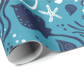 Papier Cadeau Sous la mer (Coin rond)