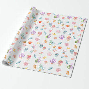 Papier Cadeau Sous le Motif marin