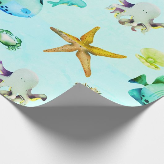 Papier Cadeau Sous les créatures de la mer (Coin)