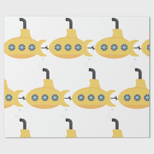 Papier Cadeau Sous-marin jaune (Plat)