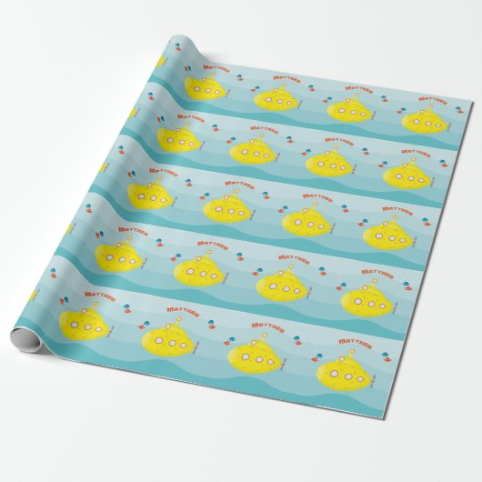 Papier Cadeau Sous-marin jaune profond (Déroulé)