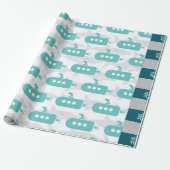 Papier Cadeau Sous-marins & Requins (Déroulé)