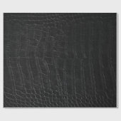 Papier Cadeau Souteneur en cuir exotique d'alligator noir (Plat)