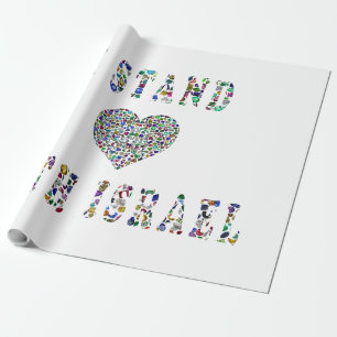 Papier Cadeau Soutien à Israël - Design de lettres de pierres ge