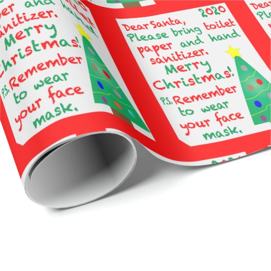 Papier Cadeau Souvenir de Noël 2020 (Coin rond)