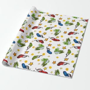 Papier Cadeau Souvenir des ornements motifs de Noël