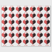 Papier Cadeau Soyez à moi Valentine Red Stripe Heart (Plat)