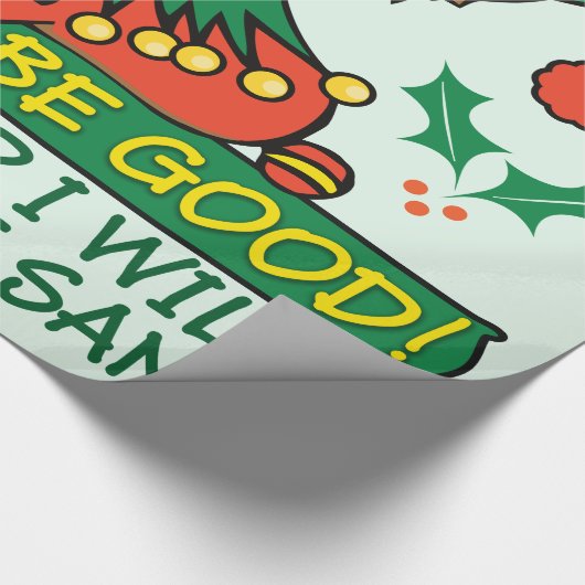 Papier Cadeau Soyez bon dit Noël Elf (Coin)