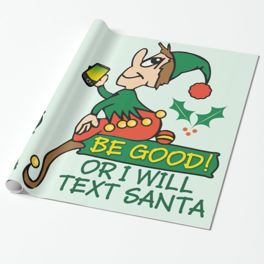 Papier Cadeau Soyez bon dit Noël Elf (Déroulé)