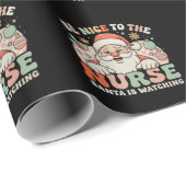 Papier Cadeau Soyez Gentil Avec L'Infirmière Père Noël Regarde N (Coin rond)