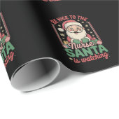 Papier Cadeau Soyez Gentil Avec L'Infirmière Père Noël Regarde N (Coin rond)