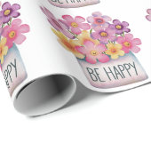 Papier Cadeau Soyez heureux (Coin rond)