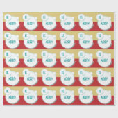 Papier Cadeau Soyez joyeuse aquarelle turquoise sur le rouge (Plat)