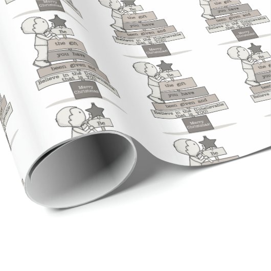 Papier Cadeau Soyez l'arbre de Noël-cadeau (Coin rond)